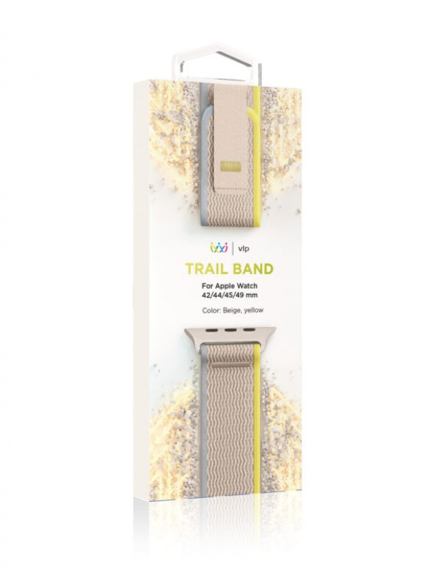 Ремешок нейлоновый Trail Band "vlp" для Apple Watch 42/44/45/49mm, бежевый-желтый