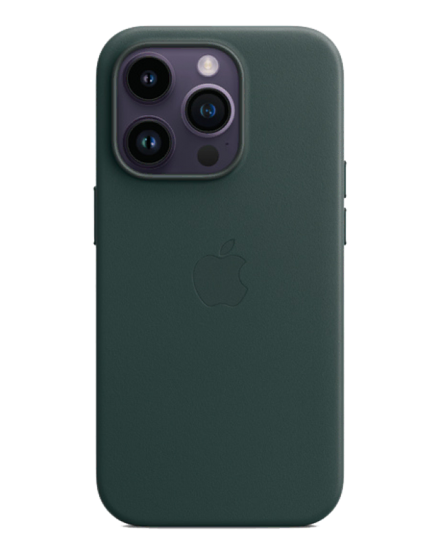 Чехол Apple iPhone 14 Pro Max Leather Case MagSafe Animation (Зелёная секвойя)