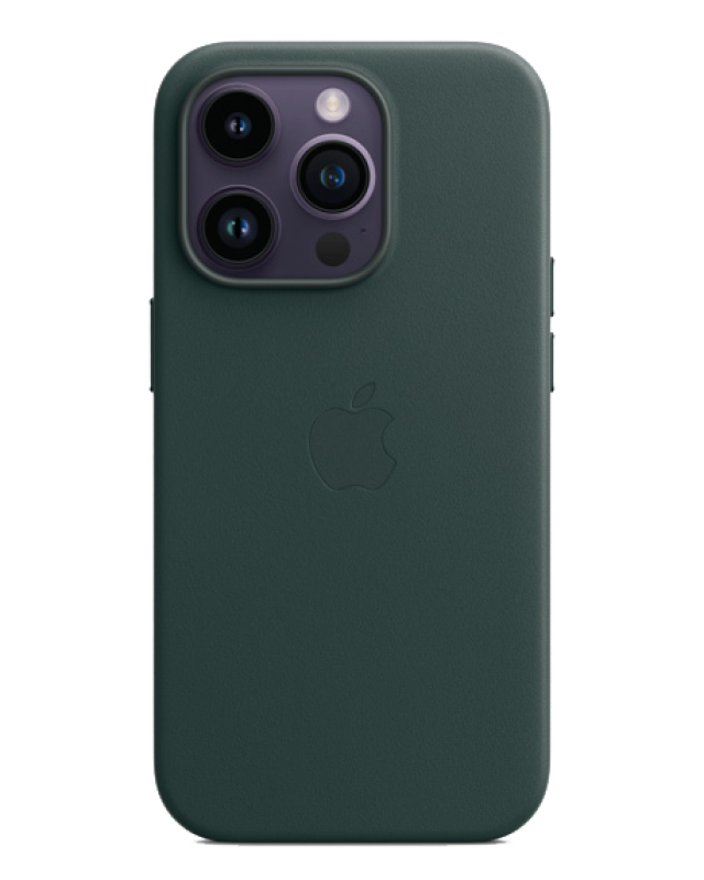 Чехол Apple iPhone 14 Pro Max Leather Case MagSafe No animation (Зелёная секвойя)