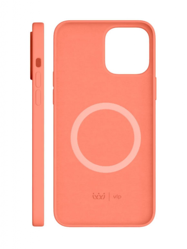 Чехол защитный "vlp" Silicone case with MagSafe для iPhone 13, коралловый