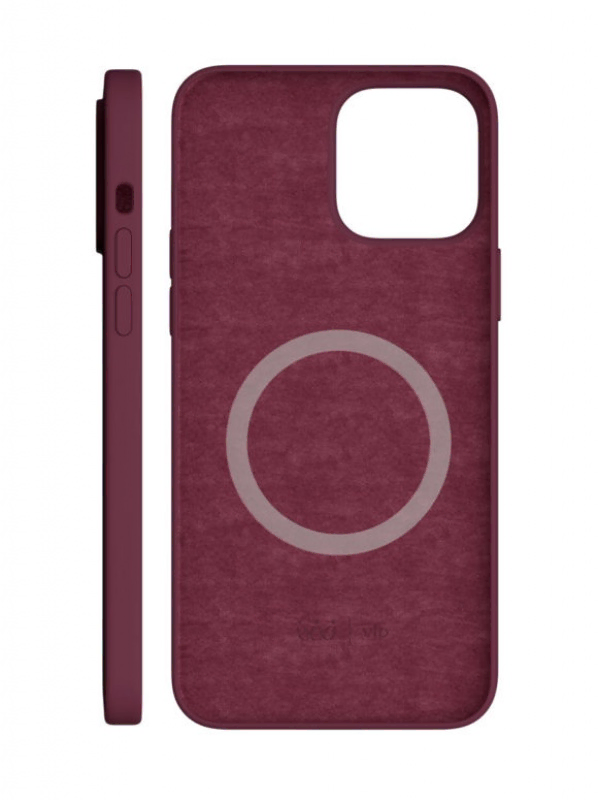 Чехол защитный "vlp" Silicone case with MagSafe для iPhone 13 Pro Max, марсала