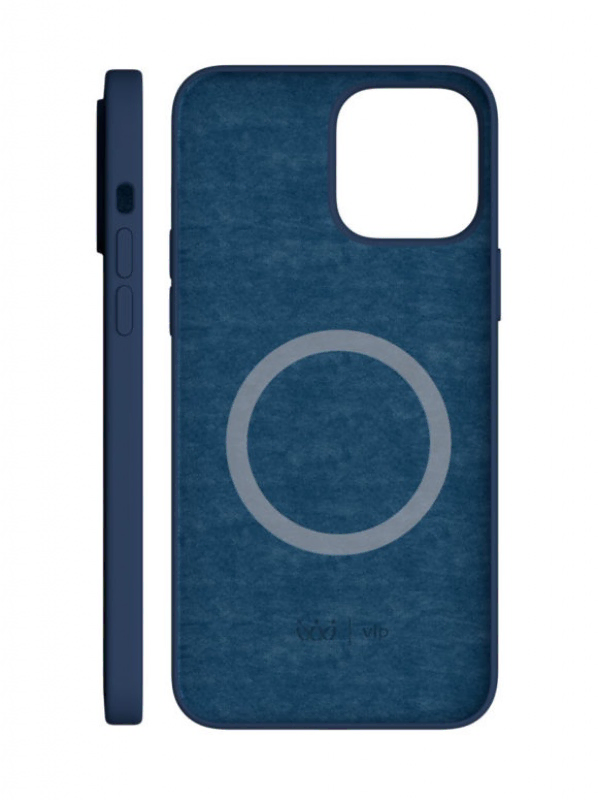 Чехол защитный "vlp" Silicone case with MagSafe для iPhone 13 Pro, темно-синий