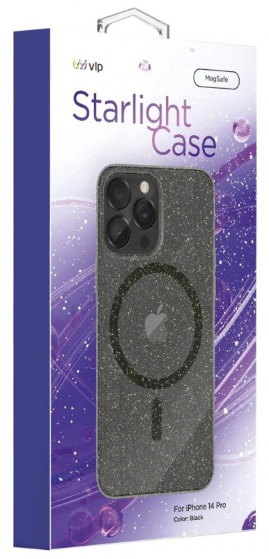 Чехол защитный "vlp" Starlight Case with MagSafe для iPhone 14 ProMax, черный