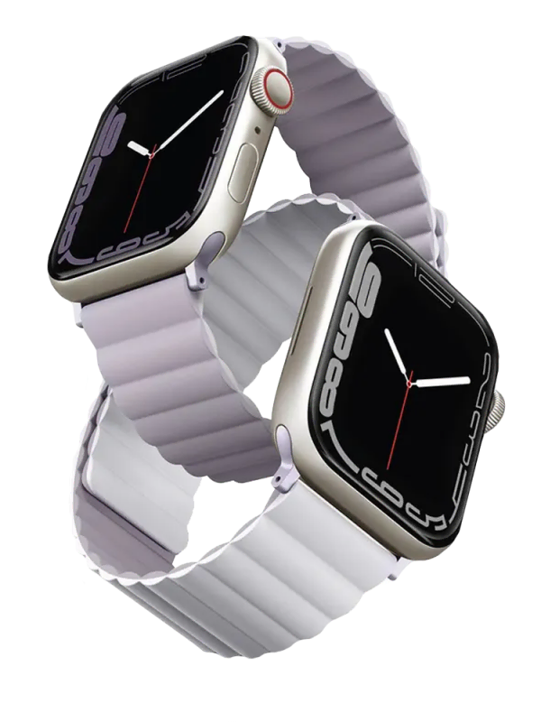Чехол uniq для Apple Watch 45/44/42 mm ремешок Revix reversible Magnetic Lilac/White
