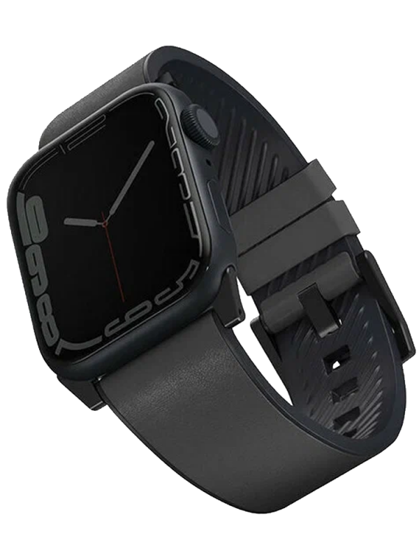 Uniq для Apple Watch 45/44/42 mm ремешок Straden Waterproof Leather/Silicone Grey