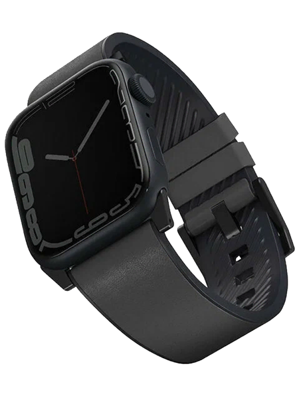 Uniq для Apple Watch 45/44/42 mm ремешок Straden Waterproof Leather/Silicone Grey