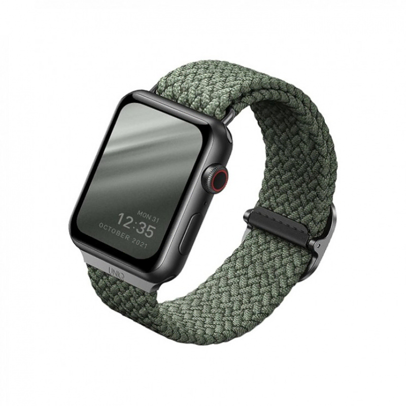 Uniq для Apple Watch 41/40/38 mm ремешок ASPEN Strap Braided Green