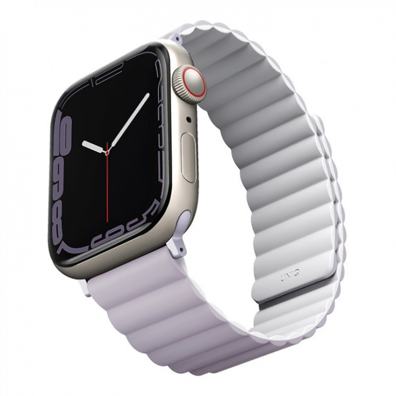 Чехол uniq для Apple Watch 45/44/42 mm ремешок Revix reversible Magnetic Lilac/White