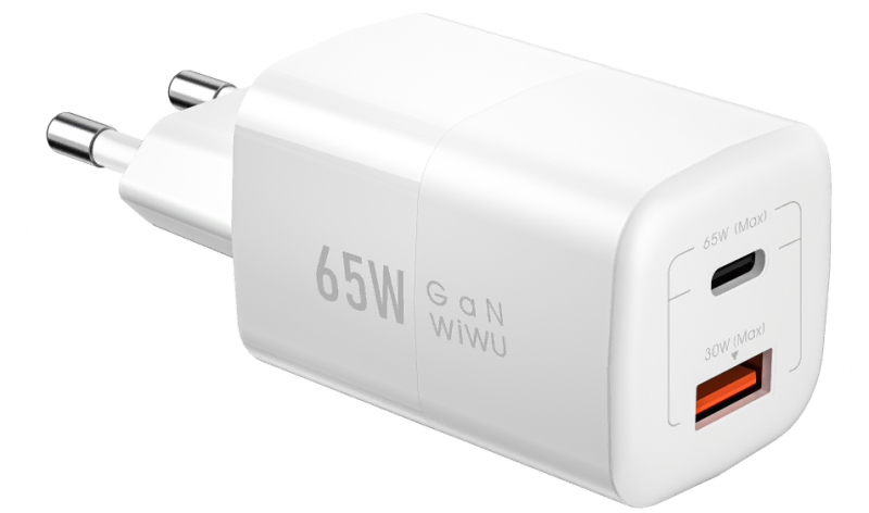 Блок WIWU Nano GaN USB-C+USB-A 65Вт