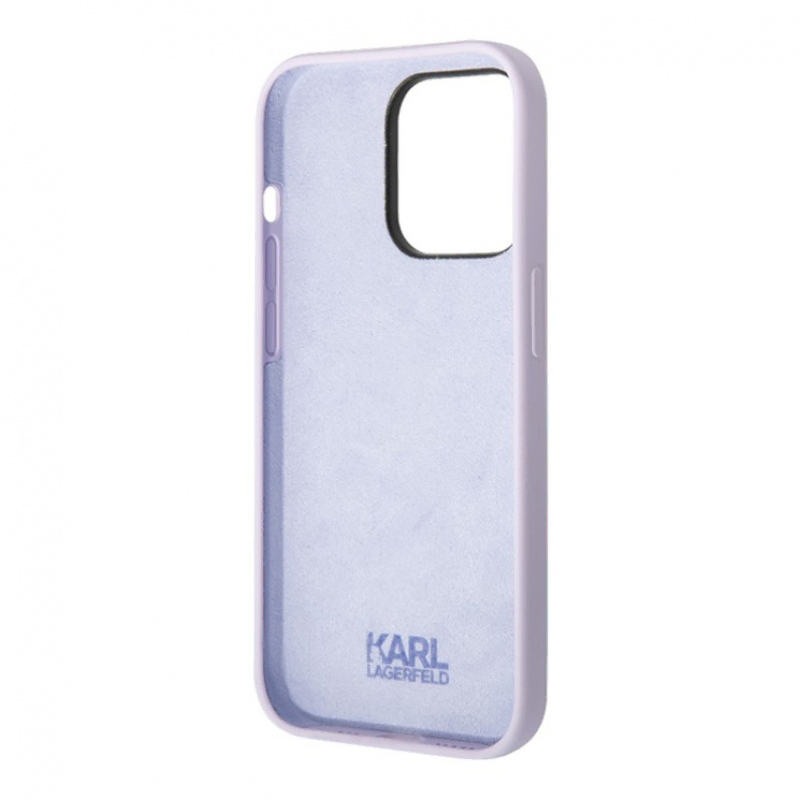 Lagerfeld для iPhone 14 Pro Max чехол Liquid silicone NFT Karl Ikonik Hard Purple