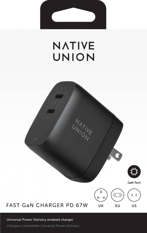 Блок СЗУ USB-C 67W Native Union 2 порта (Black)