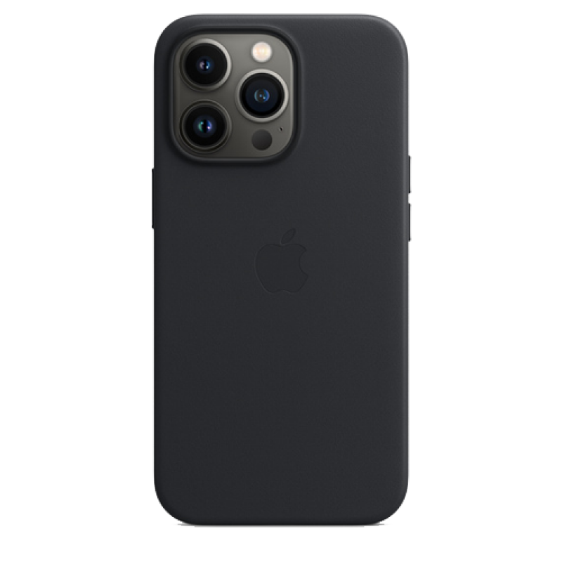 Чехол Apple iPhone 13 Pro Max Leather Case MagSafe (Тёмная ночь)