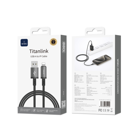 Кабель WIWU Titanlink USB-A to Lightning (Grey)